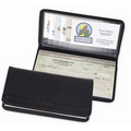 Personal-Size Pyramid Black Leather Checkbook Cover